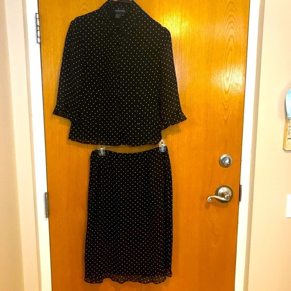 Vintage Cynthia Howie Maggy Boutique 100% silk 2 pc skirt set polka … - Picture 3 of 15